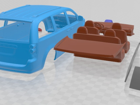 Dodge Grand Caravan 2011 Printable Car 3D प्रिंट मॉडल