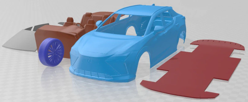 Lexus RZ 450e 2023 Printable Car 3D Print Model .c4d .max .obj .3ds .fbx .stl .blend 
