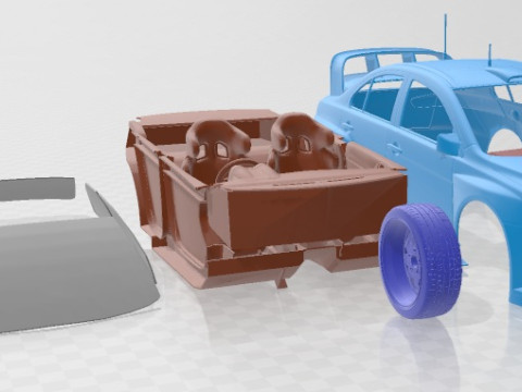Mitsubishi Lancer Evolution X Rally Printable Car 3D Print Model