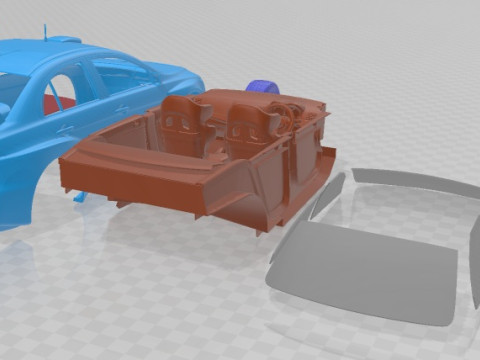Mitsubishi Lancer Evolution X Rally Printable Car 3D Print Model