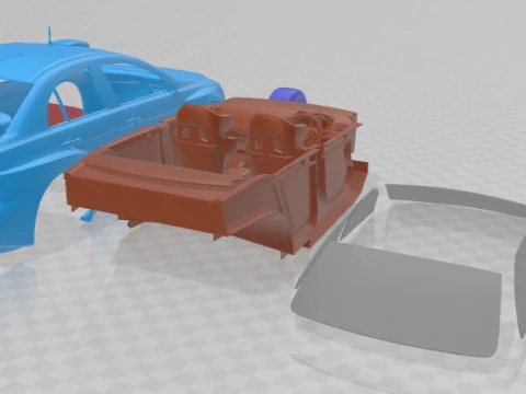 Mitsubishi Lancer Evolution X Rally Printable Car 3D Print Model