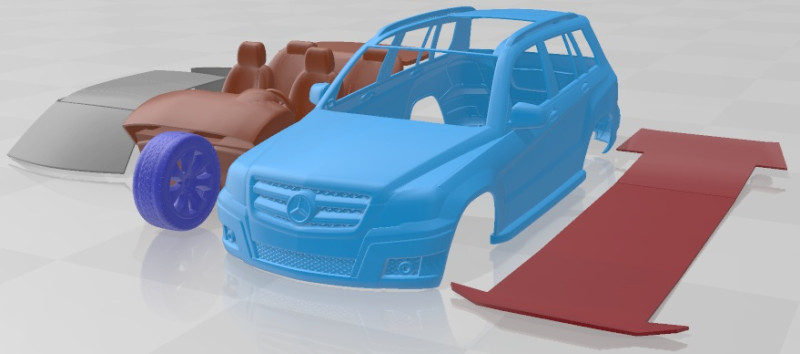 Mercedes Benz GLK 2009 Printable Car 3D Print Model .c4d .max .obj .3ds .fbx .stl .blend