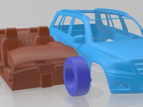 Mercedes Benz GLK 2009 Printable Car 3D Print Model