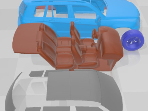 Mercedes Benz GLK 2009 Printable Car 3D Print Model