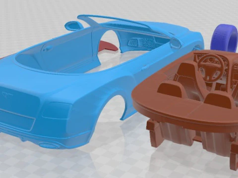 Bentley Continental GT Speed Cabrio 2015 Printable Car 3D Print Model