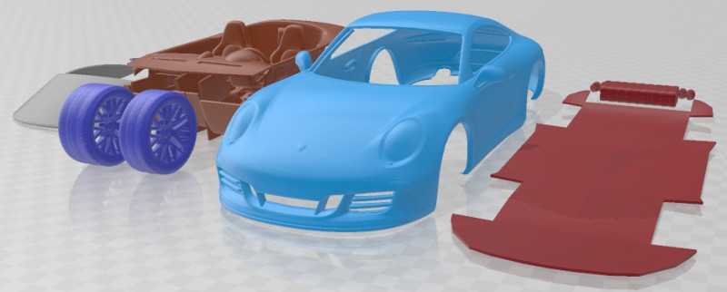 Porsche 911 Carrera GTS Coupe 2015 Printable Car 3D Baskı Modeli .c4d .max .obj .3ds .fbx .stl .blend 