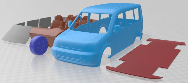 Tourneo Connect 2005 Printable Car Modelo de Impressão 3D .c4d .max .obj .3ds .fbx .stl .blend 