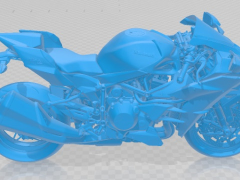 Kawasaki Ninja H2R 2015 Printable Motorbike 3D प्रिंट मॉडल