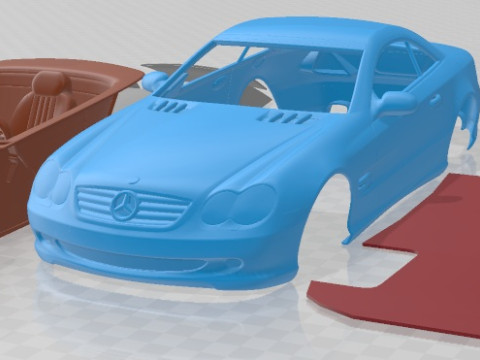 Mercedes Benz SL 2003 Printable Car 3D Baskı Modeli