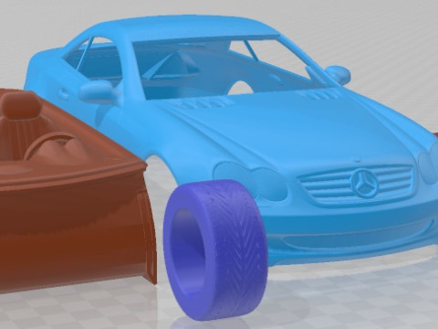 Mercedes Benz SL 2003 Printable Car Modello di stampa 3D