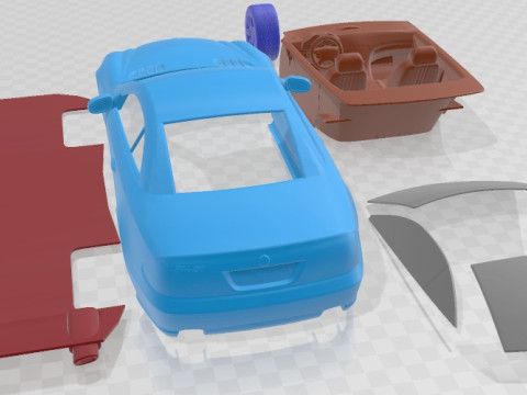 Mercedes Benz SL 2003 Printable Car Modello di stampa 3D