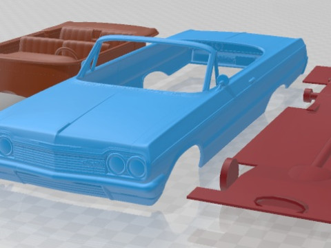 Chevrolet Impala Convertible 1964 Printable Car 3Dプリントモデル