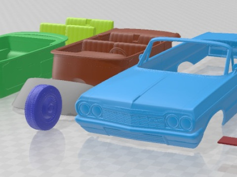 Chevrolet Impala Convertible 1964 Printable Car Modèles 3D en vedette