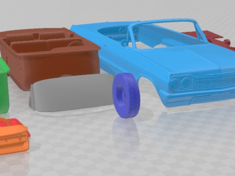 Chevrolet Impala Convertible 1964 Printable Car 3D Baskı Modeli