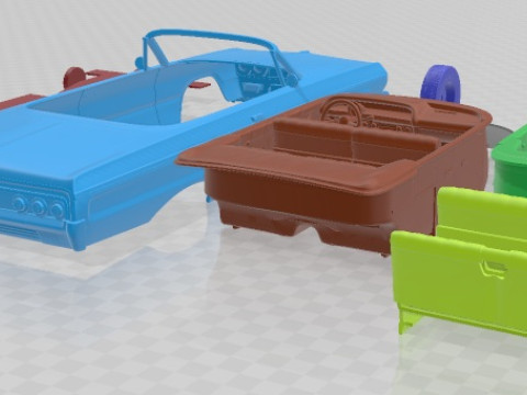 Chevrolet Impala Convertible 1964 Printable Car 3D Baskı Modeli