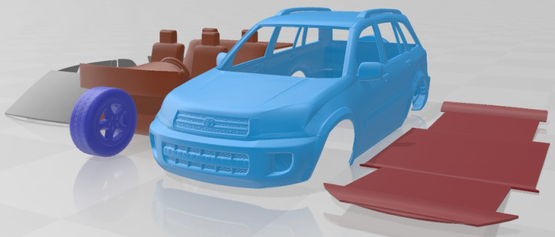 Toyota RAV4 5 Door 2001 Printable Car Modelo de impresión 3D .c4d .max .obj .3ds .fbx .stl .blend 
