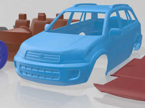 Auto stampabile Toyota RAV4 5 porte 2001 Modello di stampa 3D