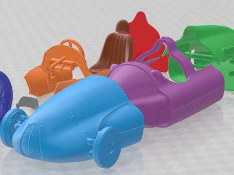 Auto Union Type D 1938 Race Car Printable 3D Print Model