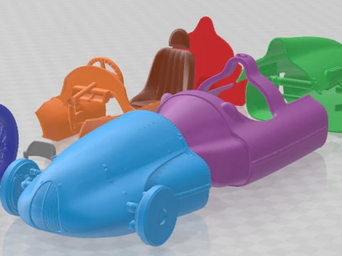 Auto Union Type D 1938 Voiture de course imprimable Modèles 3D en vedette