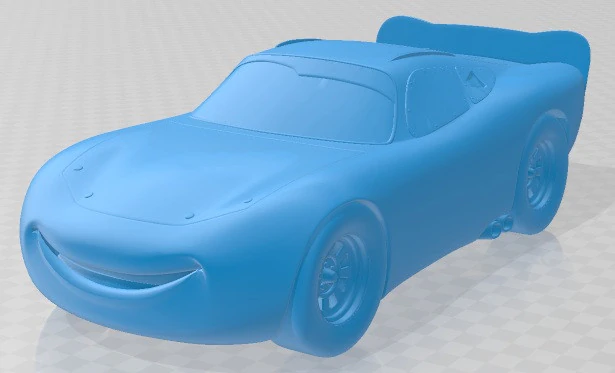 Lightning Mcqueen Zigzag Printable Car 3D Print Model .c4d .max .obj .3ds .fbx .stl .blend