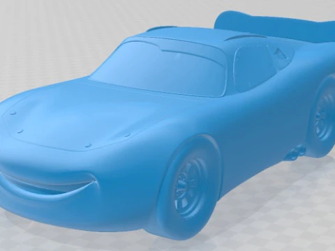 Lightning Mcqueen Zigzag Printable Car 3D Print Model