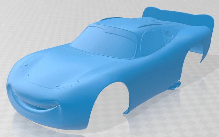 Lightning Mcqueen Zigzag Printable Body Car 3D Print Model .c4d .max .obj .3ds .fbx .stl .blend 