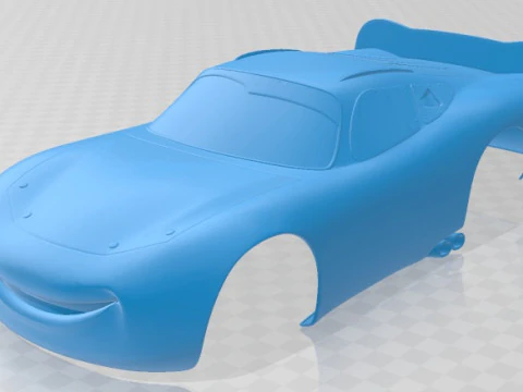 Şimşek Mcqueen Zigzag Yazdırılabilir Gövde Arabası 3D Baskı Modeli