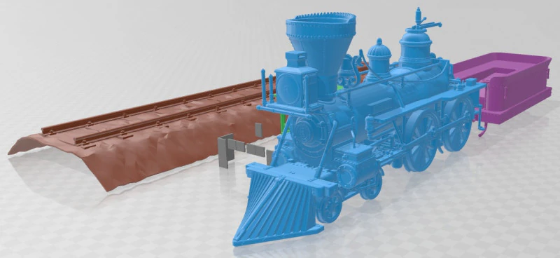 General 4 4 0 Steam Locomotive Printable 3D Print Model .c4d .max .obj .3ds .fbx .stl .blend 