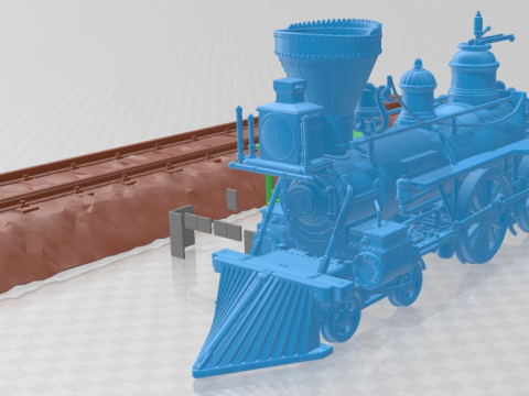 General 4 4 0 Steam Locomotive Printable Modelo de Impressão 3D