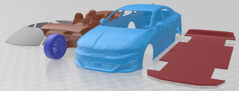 Kia K5 GT 2021 Printable Car 3D प्रिंट मॉडल .c4d .max .obj .3ds .fbx .stl .blend 