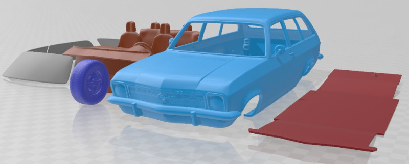 Opel Ascona Voyage 1970 Printable Car 3D Принт Модель .c4d .max .obj .3ds .fbx .stl .blend 