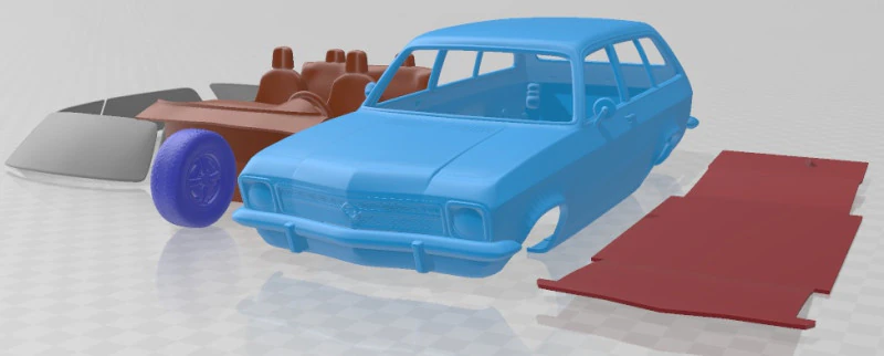 Opel Ascona Voyage 1970 Printable Car 3D Print Model .c4d .max .obj .3ds .fbx .stl .blend 
