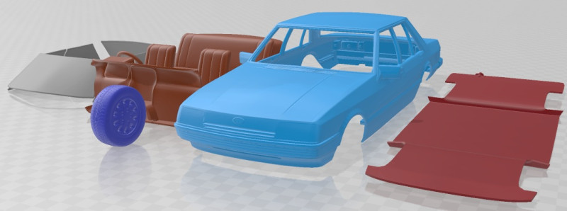 Falcon 1982 Printable Car Modello di stampa 3D .c4d .max .obj .3ds .fbx .stl .blend 
