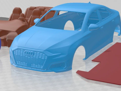 Audi A3 Sedan 2021 Yazdırılabilir Araba 3D Baskı Modeli