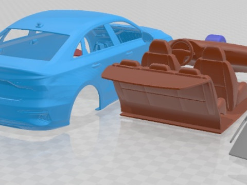 Audi A3 Sedan 2021 Printable Car Model Cetak 3D