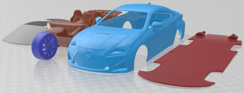 Lexus RC F 2015 Printable Car 3D-Druckmodell .c4d .max .obj .3ds .fbx .stl .blend 