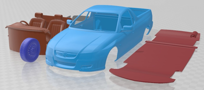 Holden Ute VZ 2004 Printable Car 3D-printmodel .c4d .max .obj .3ds .fbx .stl .blend 