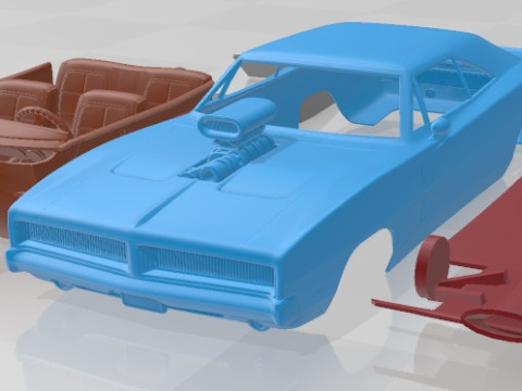 Dodge Charger 1969 Custom Printable Car 3D 프린트 모델