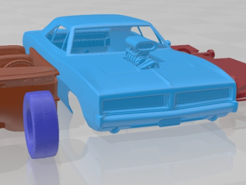 Dodge Charger 1969 Custom Printable Car 3D Принт Модель