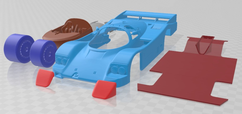 Porsche 962 1984 Printable Car 3D 프린트 모델 .c4d .max .obj .3ds .fbx .stl .blend