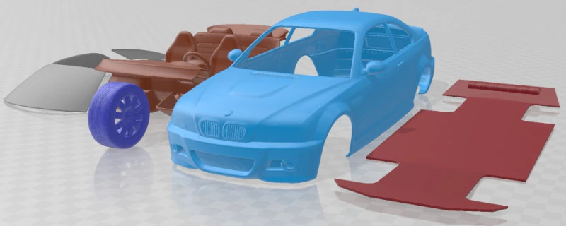 M3 E46 2000 Printable Car 3D Print Model .c4d .max .obj .3ds .fbx .stl .blend