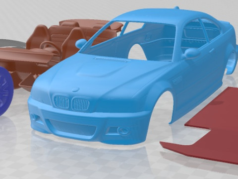 M3 E46 2000 Printable Car 3D Baskı Modeli