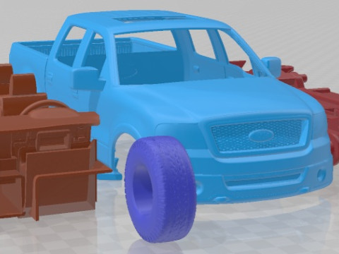 F 150 Crew Cab 2004 Printable Car Modèles 3D en vedette