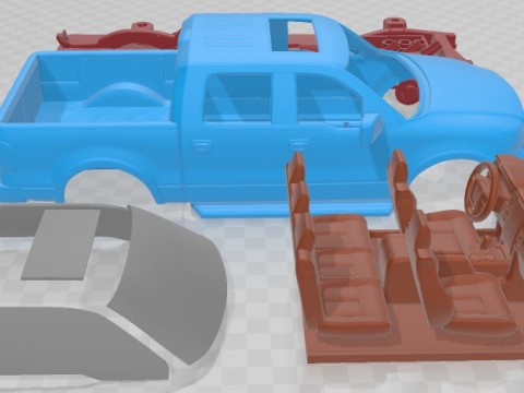 F 150 Crew Cab 2004 Printable Car Modèles 3D en vedette