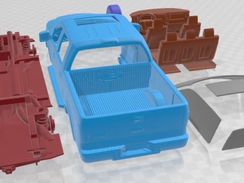 F 150 Crew Cab 2004 Printable Car Modèles 3D en vedette