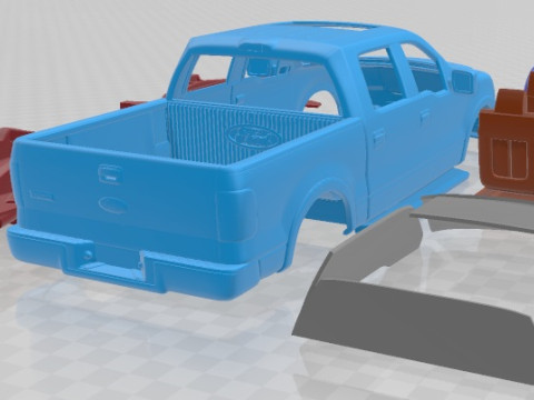 F 150 Crew Cab 2004 Printable Car Modèles 3D en vedette