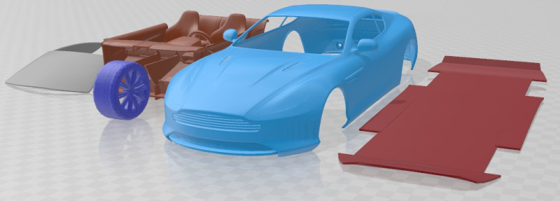Aston Martin DB9 2013 Printable Car 3D Принт Модель .c4d .max .obj .3ds .fbx .stl .blend 