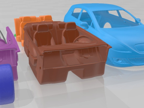 Seat Leon 2008 Printable Body Car 3D 프린트 모델