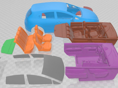 Seat Leon 2008 Printable Body Car 3D 프린트 모델