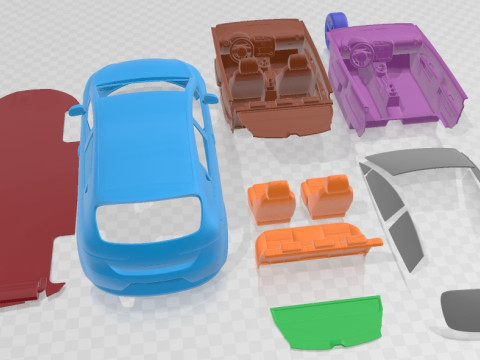 Seat Leon 2008 Printable Body Car 3D 프린트 모델